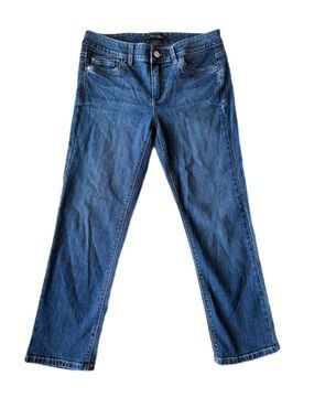White House Black Market Mid-Blue Crop Straight Leg Jeans